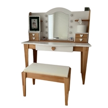 Load image into Gallery viewer, Large Vanity desk with mirror and lights