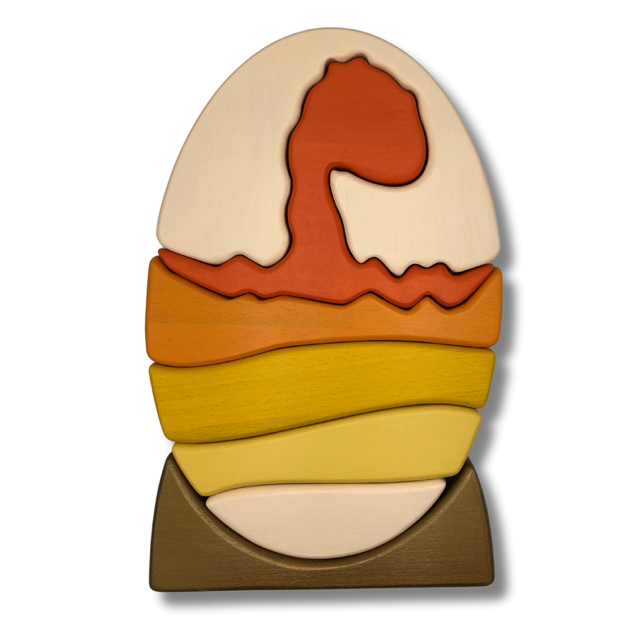 AVWoodSy Waldorf Dinosaurus Stacker in Vivid Red Color
