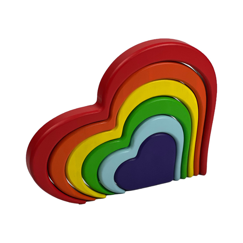 Colors of Love Radiant Rainbow Heart Collection with 6 layers