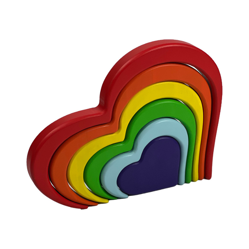 Collezione di cuori arcobaleno radianti Colors of Love con 6 strati