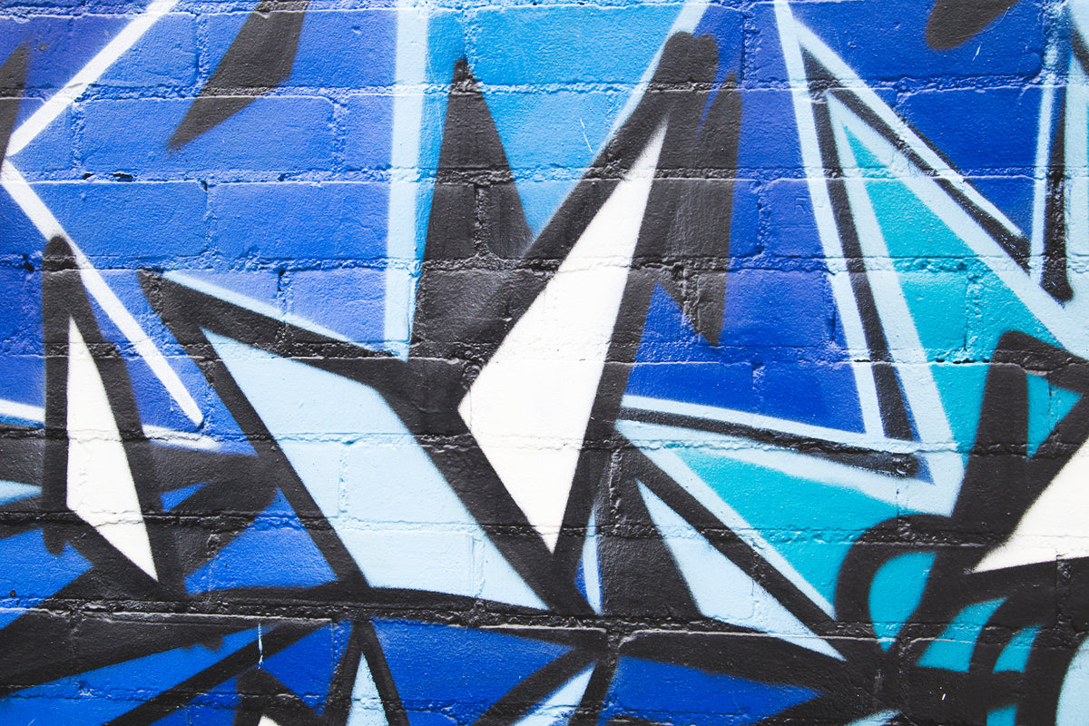 Blue Black On Brick